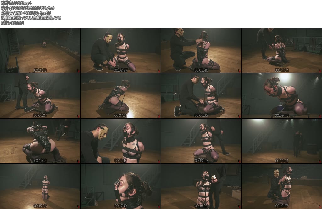 [欧美绳艺] Stacy True Rope Bunny Bliss Part 1 Tight Belt Bondage Harness Ballgag and Nose Hook-丝依依