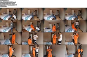 [JS原创] 国外定制瑾萱女囚犯+铁链+皮质镣铐+口球堵嘴+龟甲+单手套-丝依依