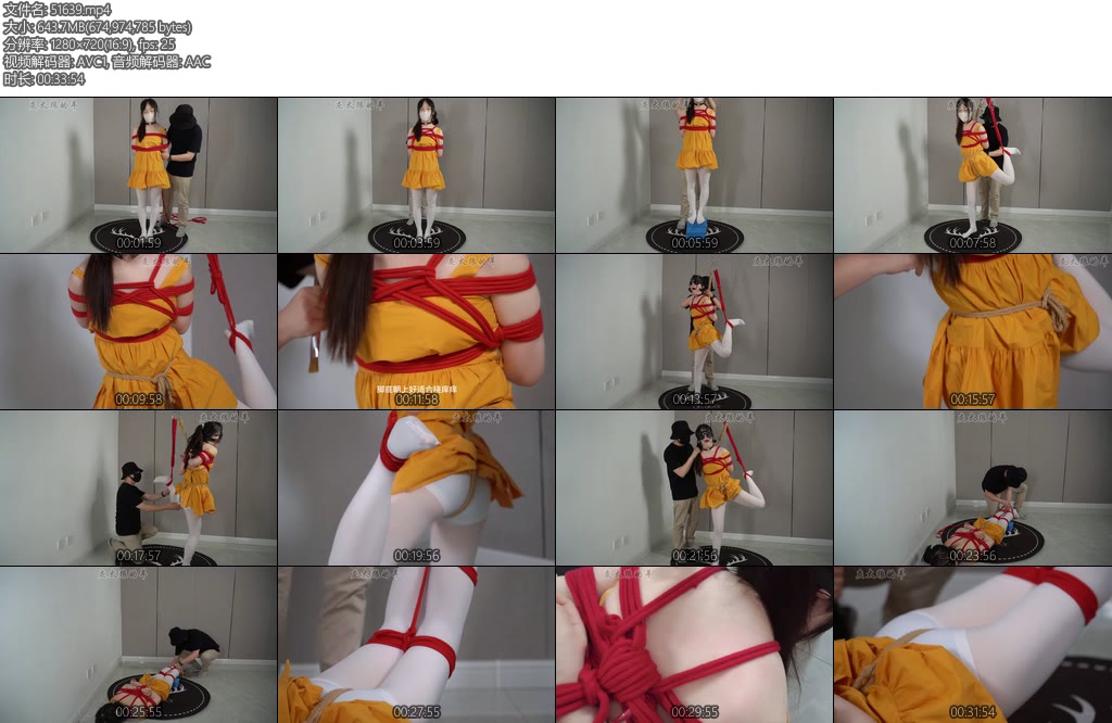 [灰太郎的羊] 不服管教的莎莎遭绳子调教日式单腿吊缚双腿并捆吊起口枷眼罩TK叫骂不停-丝依依