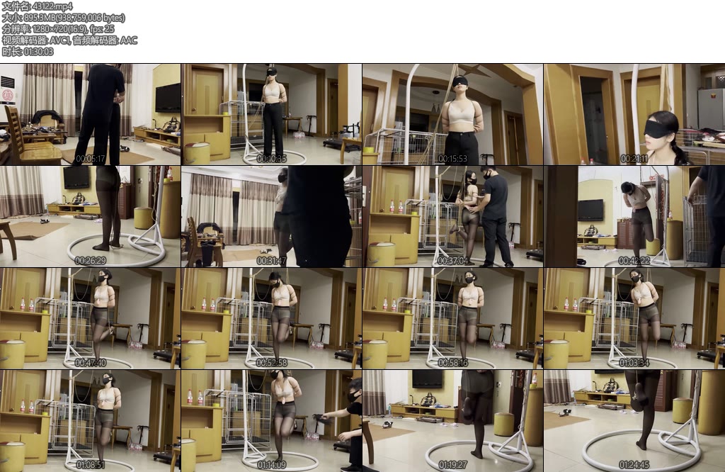 [缚予原创] 阿然五花大绑单脚吊憋尿失禁振动乳夹黑丝单脚吊放置大力揉胸打屁屁耳光挠脚心喂水憋尿真实失禁再次真实失禁感觉如何羞不羞耻呢-丝依依