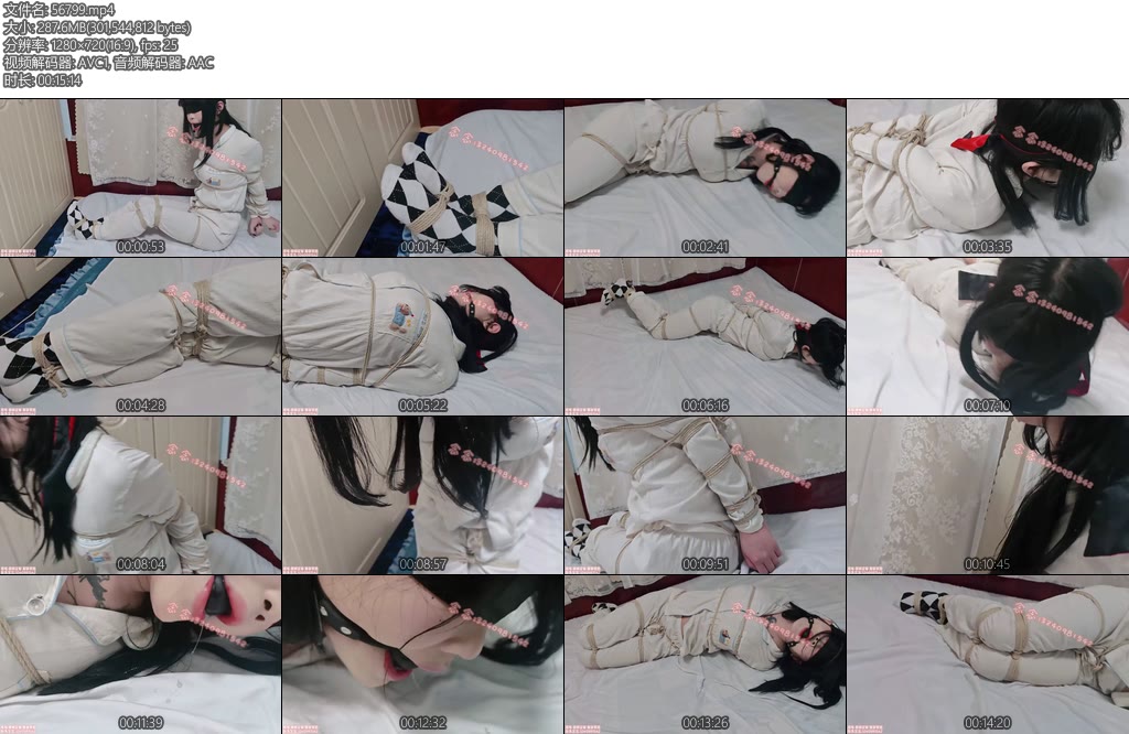 [司念念] 睡衣直臂捆绑3.0格子袜绑脚掌蒙眼堵嘴羞耻流口水-丝依依