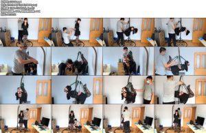 [WN原创] 性感黑丝高跟大长腿漂亮妹子极限驷马承压泪目吊缚，严厉堵嘴sptk洗礼-丝依依