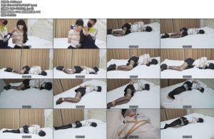 [豆豆原创] 肤白羞涩JK妹妹体验日式反绑股绳嘴塞丝袜胶带封嘴束缚挣扎-丝依依