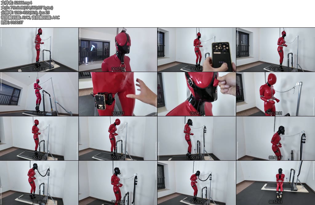 [鹿角与猫爪] 全身金属镣铐拘束金属腰带束腰手铐锁到腰带上臂铐向后收紧后穴X入钢勾连接到臂铐通过弹簧吊在天花板超微孔止息头套走步面具负压瓶呼控内置电击和训练-丝依依