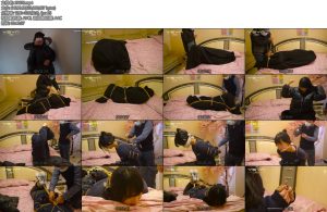 [一绳有你] 麻袋里的女孩漂亮女孩被尾随捂晕装麻袋毛巾堵嘴布条勒嘴黑胶带蒙眼五花驷马挣扎指拷挠脚-丝依依
