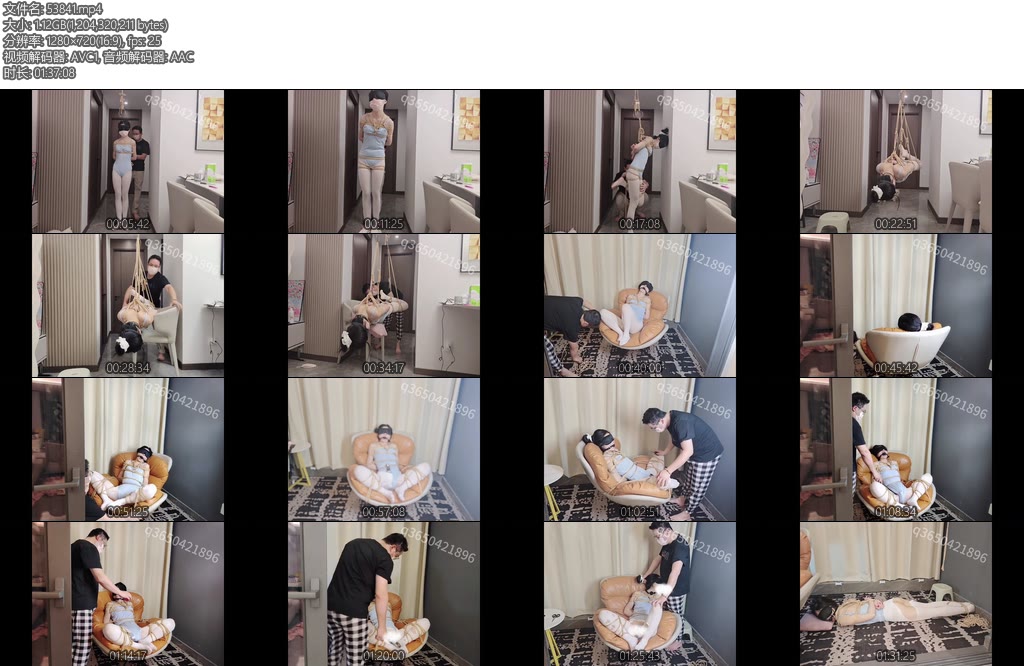 [欢乐谷] 驷马悬吊在空中的体操妹子反复前后交替训练-丝依依