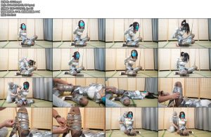 [象人原创] 渎竺定拍嗷嗷银色胶带绳索束缚有过程-丝依依