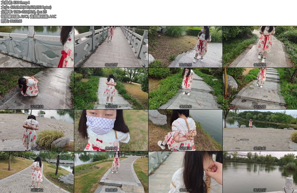 [苏苏原创] 双马尾小萝莉雨天Lolita五花大绑脚镣公园TD调教押解-丝依依