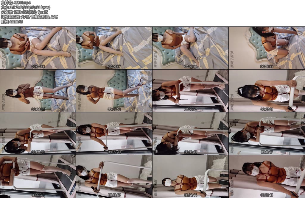 [栗栗子] 运动少女自缚强高01自缚运动强高纳入快乐玩具运动服单马尾白丝龟甲缚反复强高-丝依依