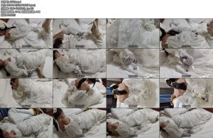 [一只苒苒] 哄女友穿上婚纱体验手铐脚镣驷马不给解开-丝依依
