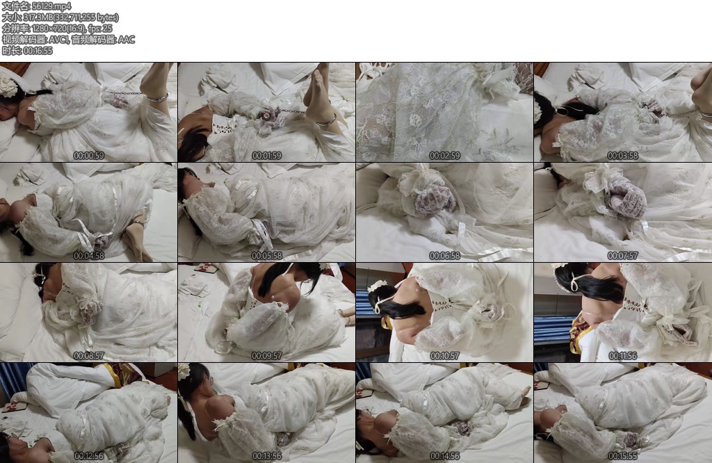 [一只苒苒] 哄女友穿上婚纱体验手铐脚镣驷马不给解开-丝依依