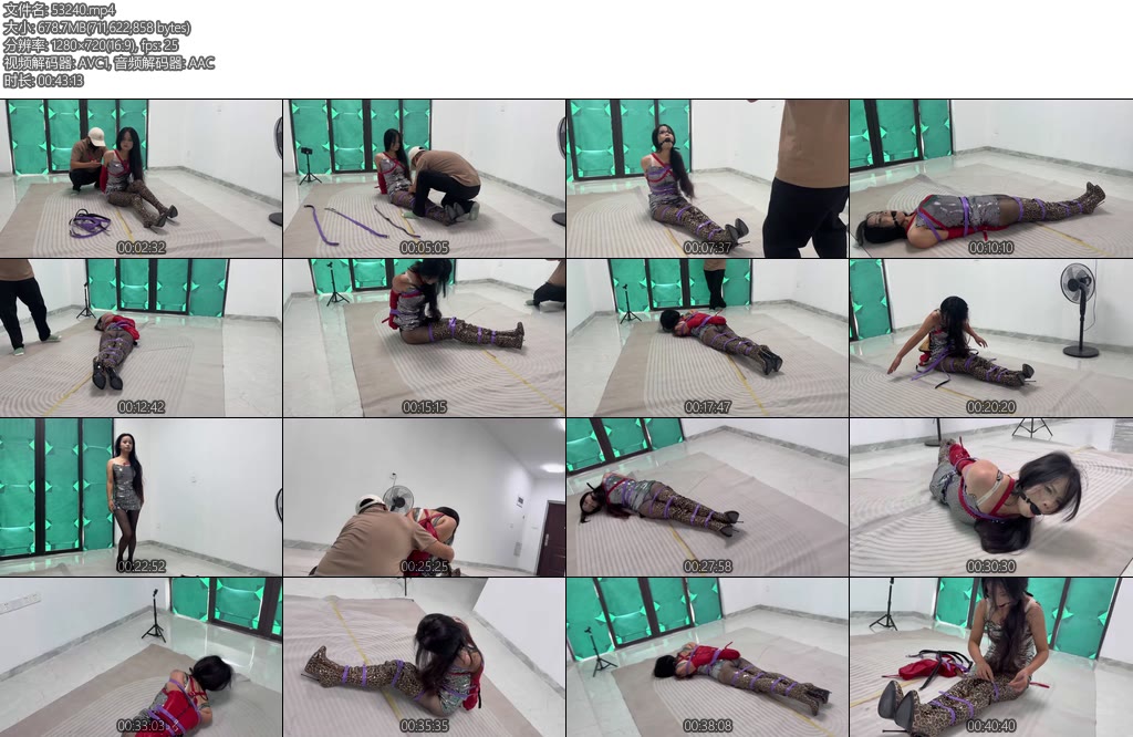 [冰悦原创] 素人 超长大腿长靴直臂单手套大号口球束缚带加固挣扎着-丝依依