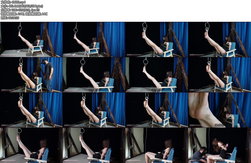 [试炼原创] 倩倩光腿脚趾铐悬吊脚趾发紫破皮麻痹-丝依依