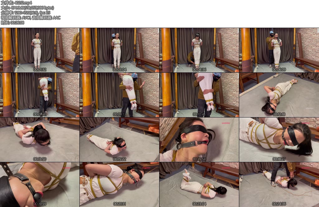 [龙飞原创] 落落捆绑头发捆绑驷马打屁股口球蒙眼放置-丝依依