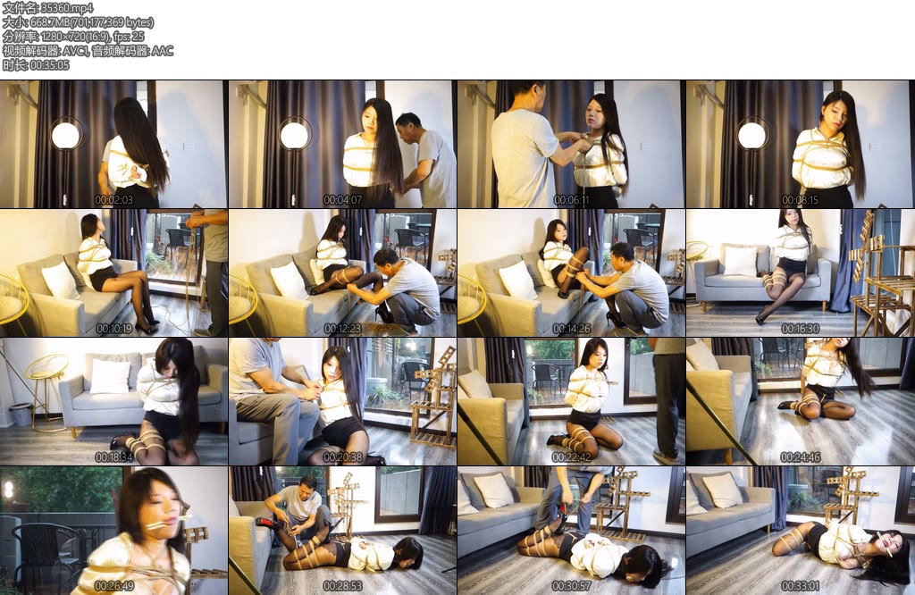 [锐度主张] 黑丝OL日式反绑玩胸驷马缚夹舌凌辱-丝依依