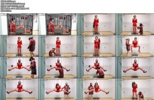 [美曦原创] 强制吊缚榨汁训练紧缚红色蕾丝新娘下狗笼紧缚放置马具口球吊缚电击片吊缚足足20多分钟的放置自嗨主人临时有事外出回来看到吊到虚脱的敏儿-丝依依