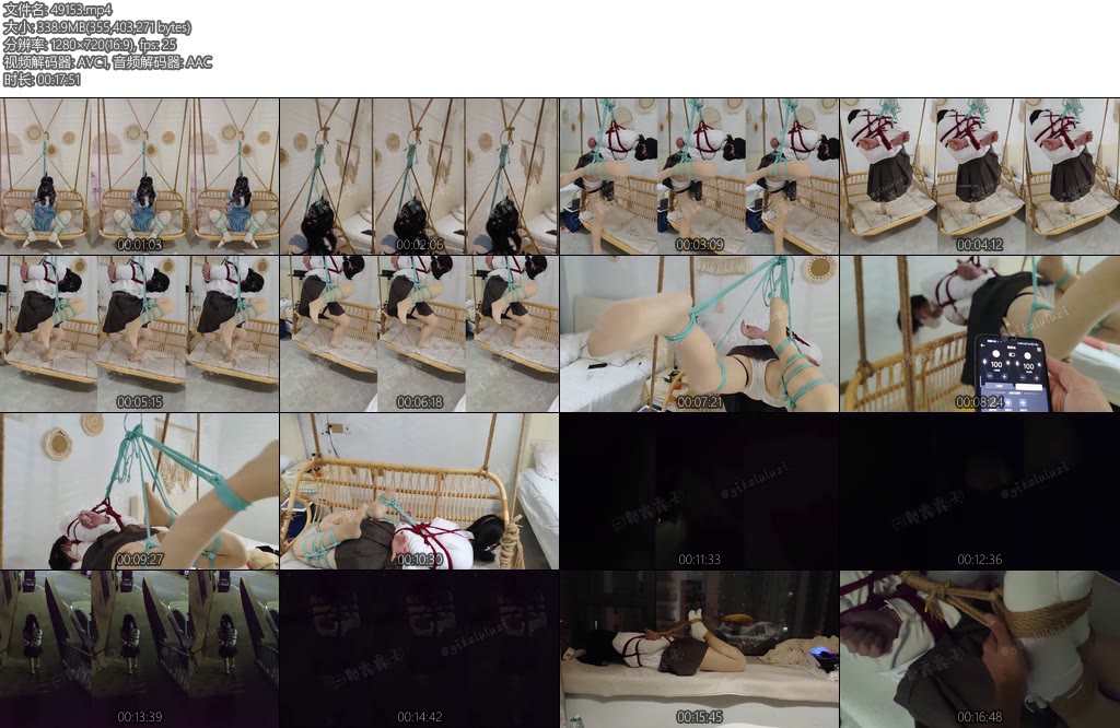 [一颗露露子] 一颗露露子原创白丝牛仔裙露露原味堵嘴马具口塞蒙眼M字开腿荡秋千JK白袜吊缚驷马挣扎被电到呻吟后被捆绑带到户外到酒店后超紧驷马绑窗台放置-丝依依