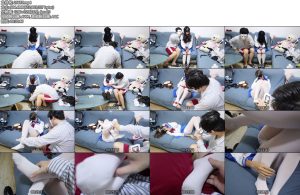 [荷仙原创] 荷仙少女 定拍作品用堵嘴巴的口球口珈束缚住全身让小姐姐进行挣扎然后直接把两条白丝美腿拉过来抚摸tk小雪不停的乱动挣扎看着满屏白丝来回晃-丝依依