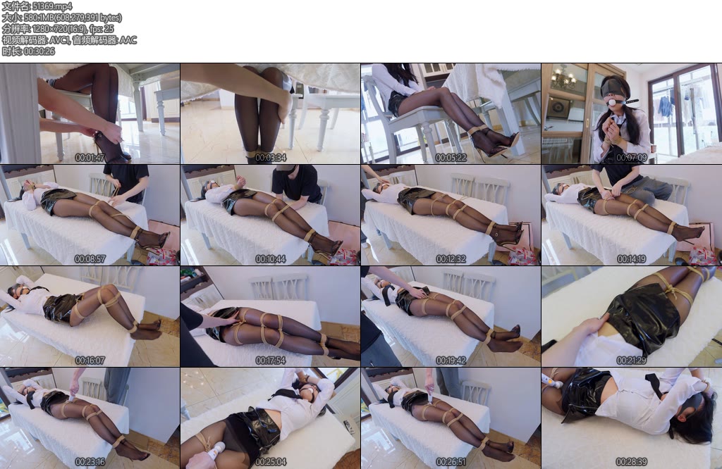 [悠米原创] 女白领的危机4趁女上司睡觉偷偷绑住她一边抚摸一边欣赏美腿女上司醒来后扬言要开除小强办公桌四仰八叉捆绑丝袜赛嘴口球堵嘴ZD棒羔潮-丝依依