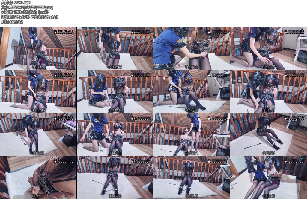 [BadCat] 妙妙X咲希妙铁链日式紧缚重锁挣扎百合双女镣铐铁链挣扎剧情-丝依依