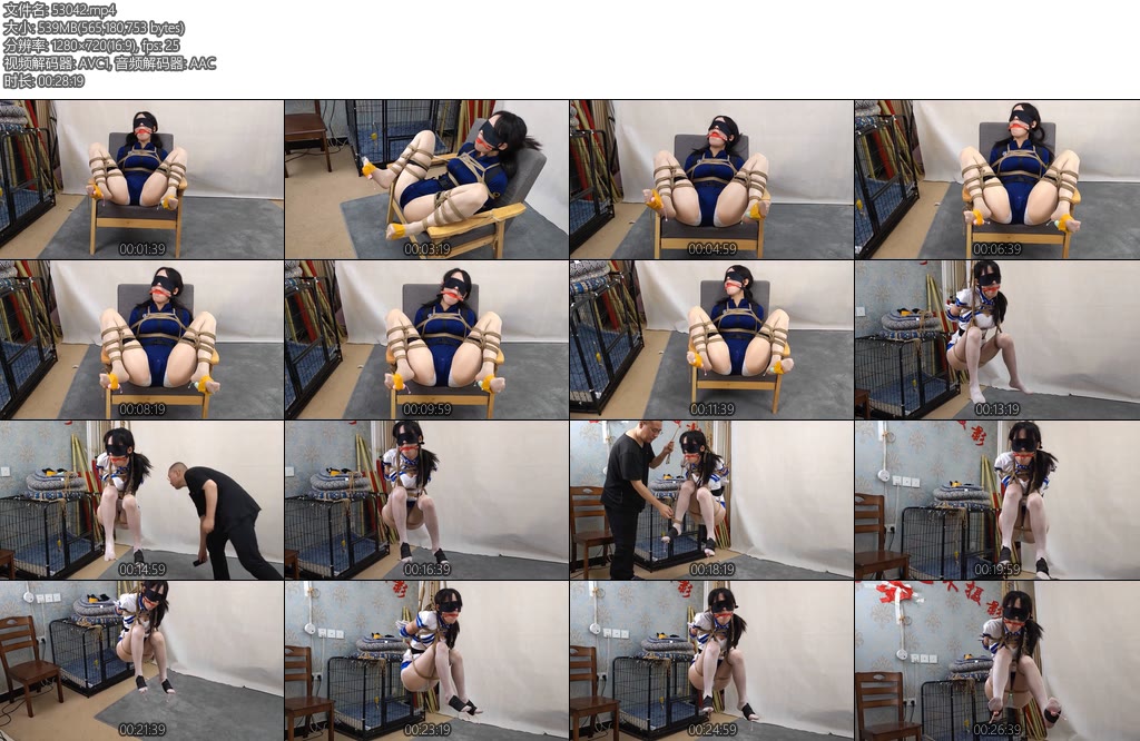 [随心原创] 陈晓雪AI的幻想受难的蓝侦探与魔法女战士三枚蛋蛋足底椅子与吊绑放置-丝依依