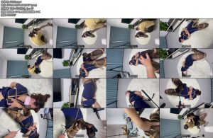 [束人映像] 长腿素人制服控驷马驯服SP大号铁圈阔嘴耳光-丝依依