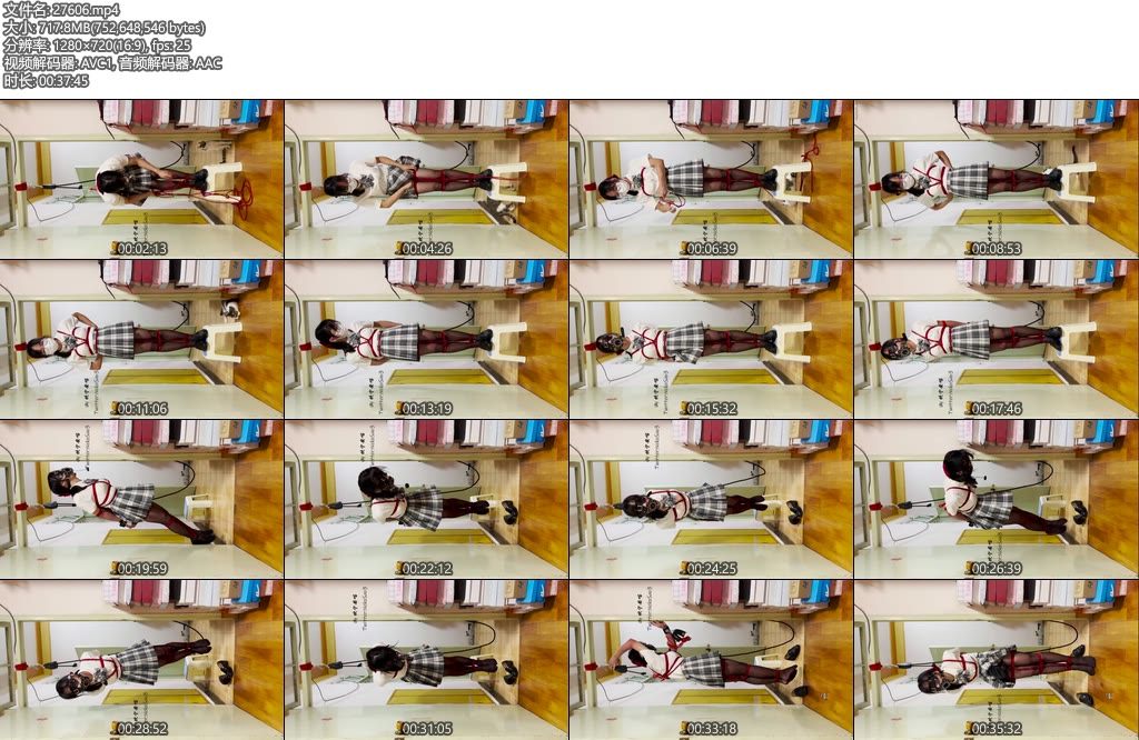 [坎喵原创] 绝望的自缚黑丝JK直臂并腿悬吊-丝依依