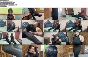 [得意客] 紧缚晚礼服止步拘束裙下完美还原漫画拘束双人美女模特拘束晚礼服被迫直播介绍身上的服装吴晗和刘洋强强联手-丝依依