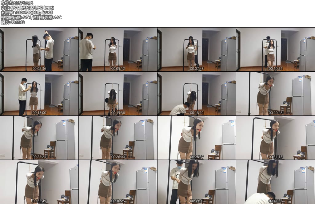 [奥特曼] 兔兔放置（上集）直臂后手吊难受的姿势 大口球堵嘴-丝依依