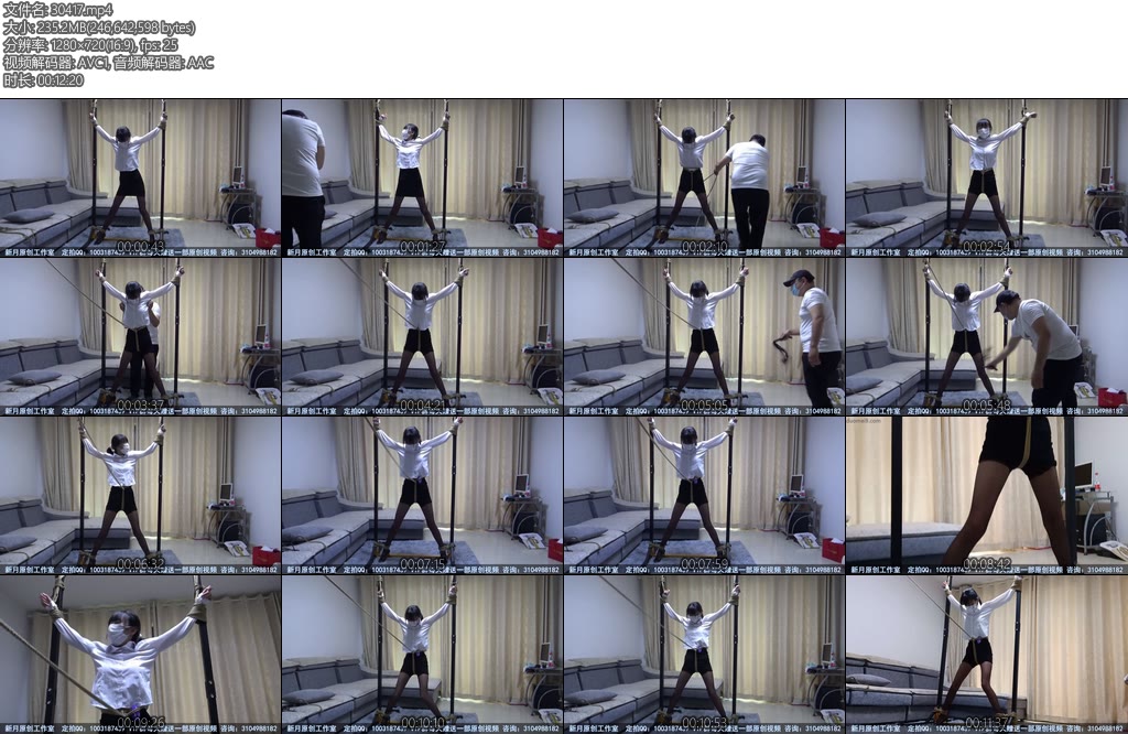 [新月原创] 红豆新道具来了铁架TJ大字站立股绳拉紧强力TD折磨到这个黑丝女孩腿都软了-丝依依