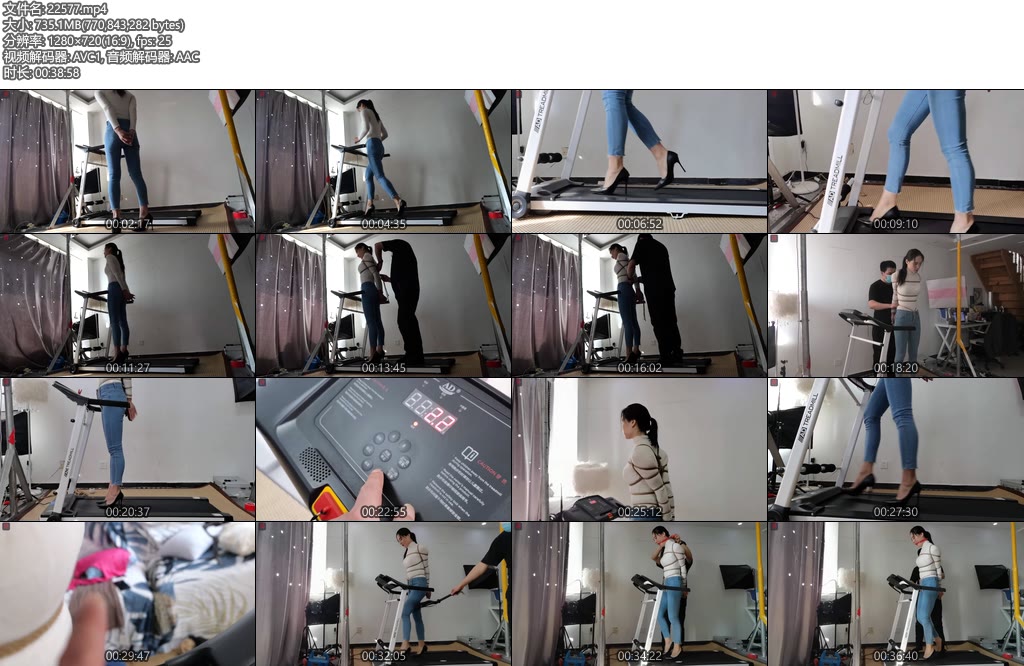 [绳之韵] 菲菲绳模的正确健身方式（第一集）捆绑高跟健步走，股绳、口球、牛仔裤、10CM高跟-丝依依