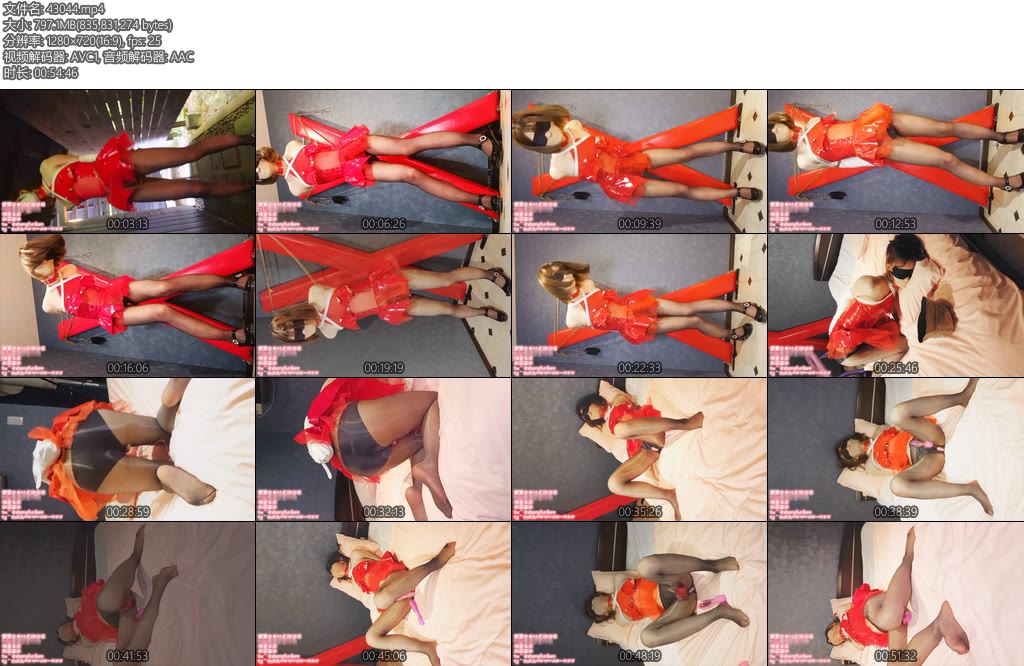 [亚洲绳艺] 绳缚日本工作室 红色小恶魔户外行走胶带封嘴sp放置-丝依依