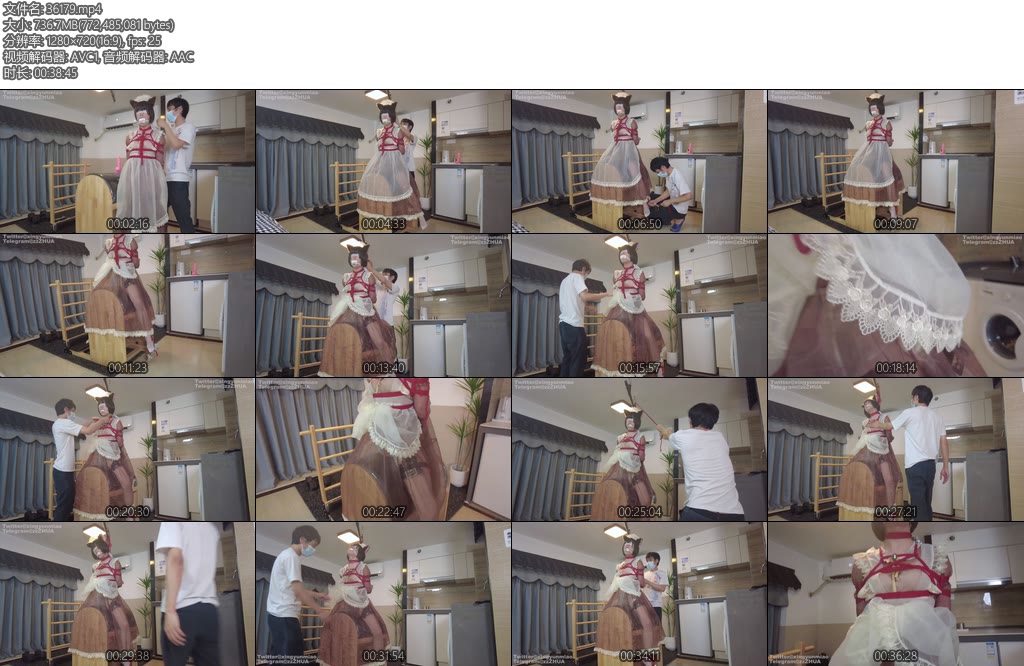 [鹿角与猫爪] 透明女仆装骑木马自插自wei白丝堵嘴布条加固及蒙眼脚踝哑铃配重半吊缚骑木马真空半透丝袜绳圈套脖拉拽吊脖呼控身体绷直微微颤抖-丝依依