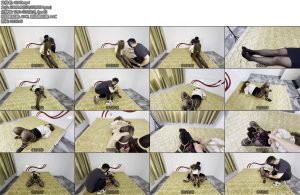 [延江艺束] 原创长腿黑丝大胸女经理被尾随迷晕丝袜堵嘴驷马捆绑分腿M腿虐足双蛋蛋强高暴力R胸-丝依依