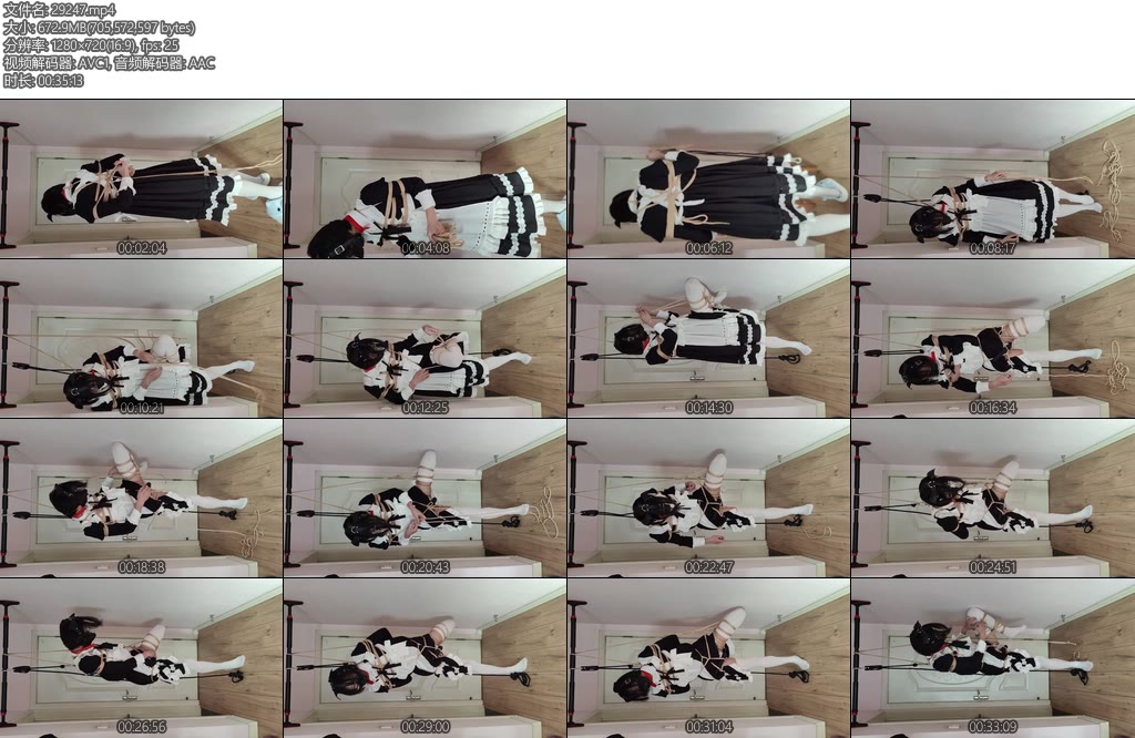 [亚洲绳艺] 女仆芝士の单腿吊缚-丝依依