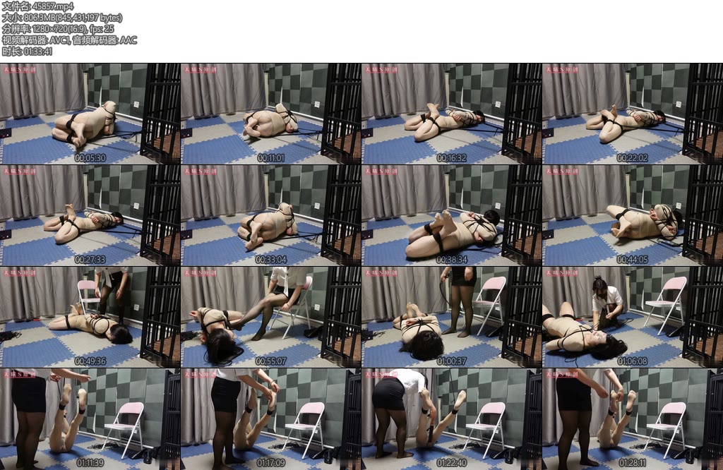 [美曦原创] 分腿驷马放置穿着长靴出去跑步前先把奴绑起来放置50分钟待到主人的脚出汗跑完步回来让奴好好的舔脚-丝依依