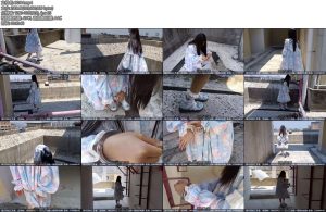 [新月原创] 荷露天台lolita白袜女孩第一次自己带手脚铐笨拙的样子太可爱了-丝依依