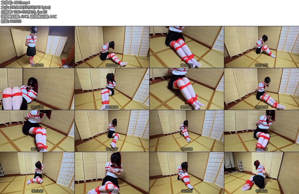 [渎竺原创] 川川JK装红色尼龙绳绑法cos原神旅行者最后可否脱缚呢-丝依依