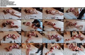 [亚洲绳艺] ナース姿のスレンダー女子が全身緊縛されてムチや電気ショック責めに遭う-丝依依