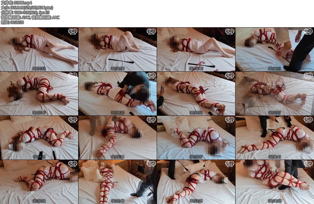 [亚洲绳艺] ナース姿のスレンダー女子が全身緊縛されてムチや電気ショック責めに遭う-丝依依