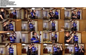 [欧美绳艺] Made in Japan Japanese teacher Kanon Sugawara cruelly bound and wraparound tape gagged to a post-丝依依