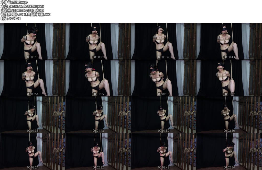 [叶公好龙] 温婉大波美女的内衣日式吊缚短片-丝依依