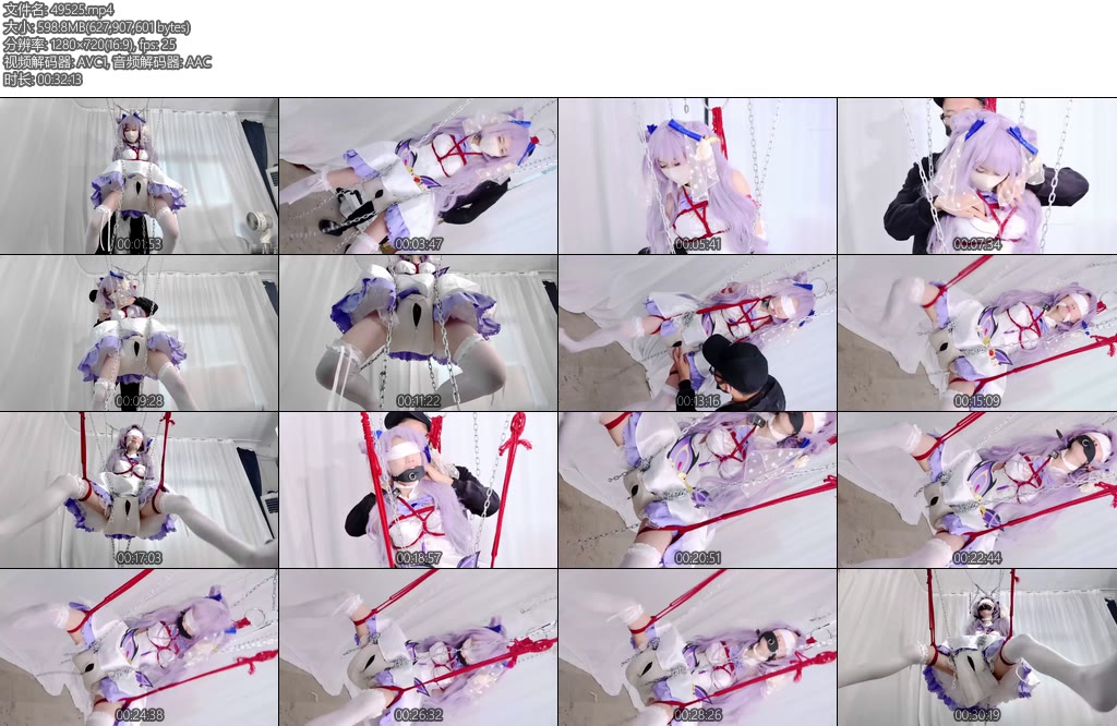 [惩戒学园] 花嫁刻晴的极限木马升天地狱游戏花嫁刻晴原地升天木马炮几秋千吊缚原神COS花嫁刻晴蒙眼堵嘴白丝高跟-丝依依