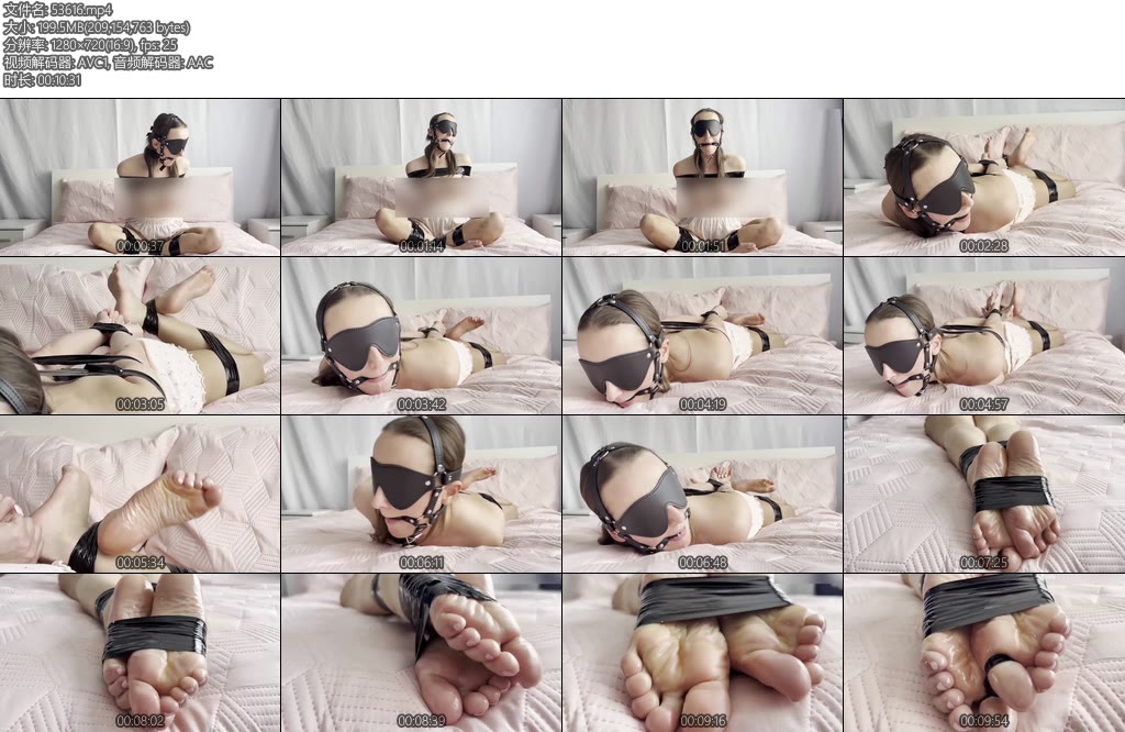 [欧美绳艺] Exposed in Tape Bondage Nipple Clamps-丝依依