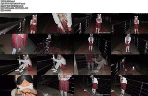 [苏苏原创] 猫耳白丝连体手铐脚镣运河边露出锁在栏杆上挣扎调教-丝依依