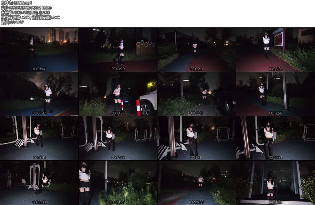 [长颜草] 少萝霜喵户外情趣内衣捆绑散步戴着口球如果碰到人可无法解释哦-丝依依