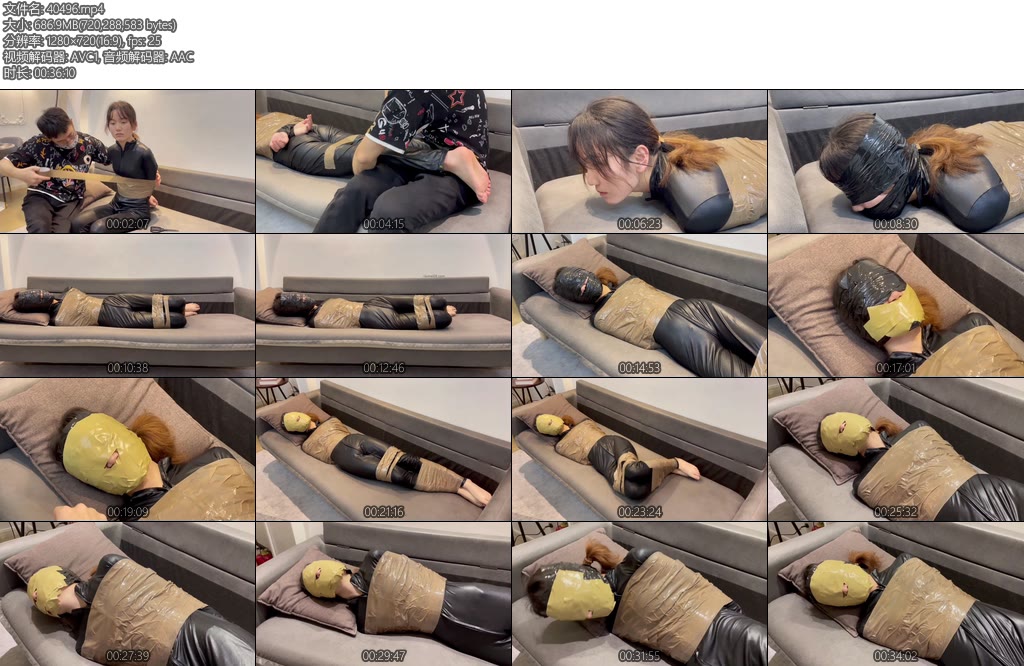 [默示录] 缚艺录小星胶带捆绑后双重封嘴蒙脸挣扎干十足-丝依依