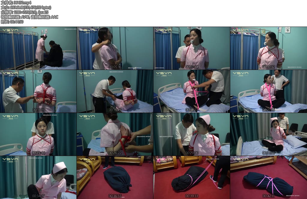 [一绳有你] 被疯狂报复的白衣天使疯狂报复白衣天使毛巾堵嘴五花大绑团缚后手观音捆绑打晕装麻袋挣扎-丝依依