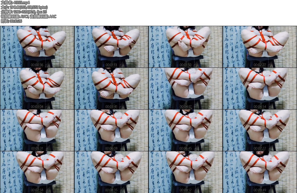 [亚洲绳艺] 绘绳绘摄 女M被绑起来丢在椅子上被玩具蹂躏-丝依依