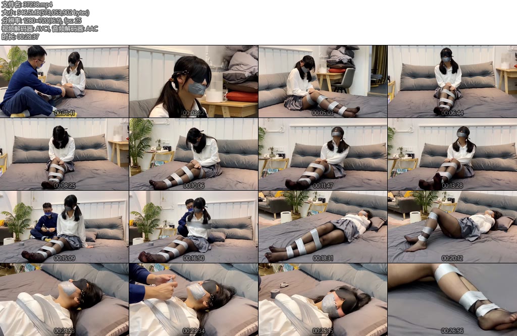 [默示录] 缚艺录小萌双马尾的小萌果然比较可爱银色胶带与黑色的搭配173的大长腿一览无遗-丝依依